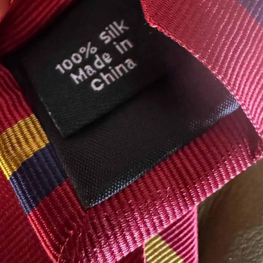 J. CREW Factory Silk Red and Yellow Striped Necktie